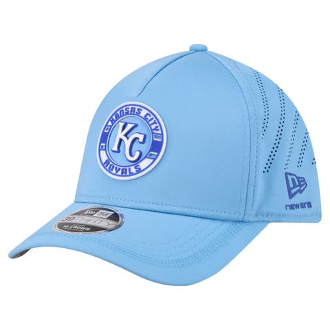 Men's New Era Light Blue Kansas City Royals Patch 39THIRTY A-Frame M-Crown Perforated Flex Hat