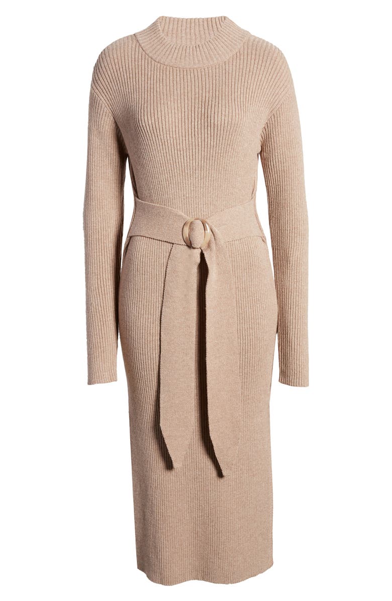 MOON RIVER Long Sleeve Belted Sweater Dress, Alternate, color,