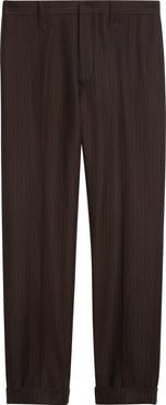 Double RL Slim Fit Pinstripe Wool Flannel Western Straight Leg Pants