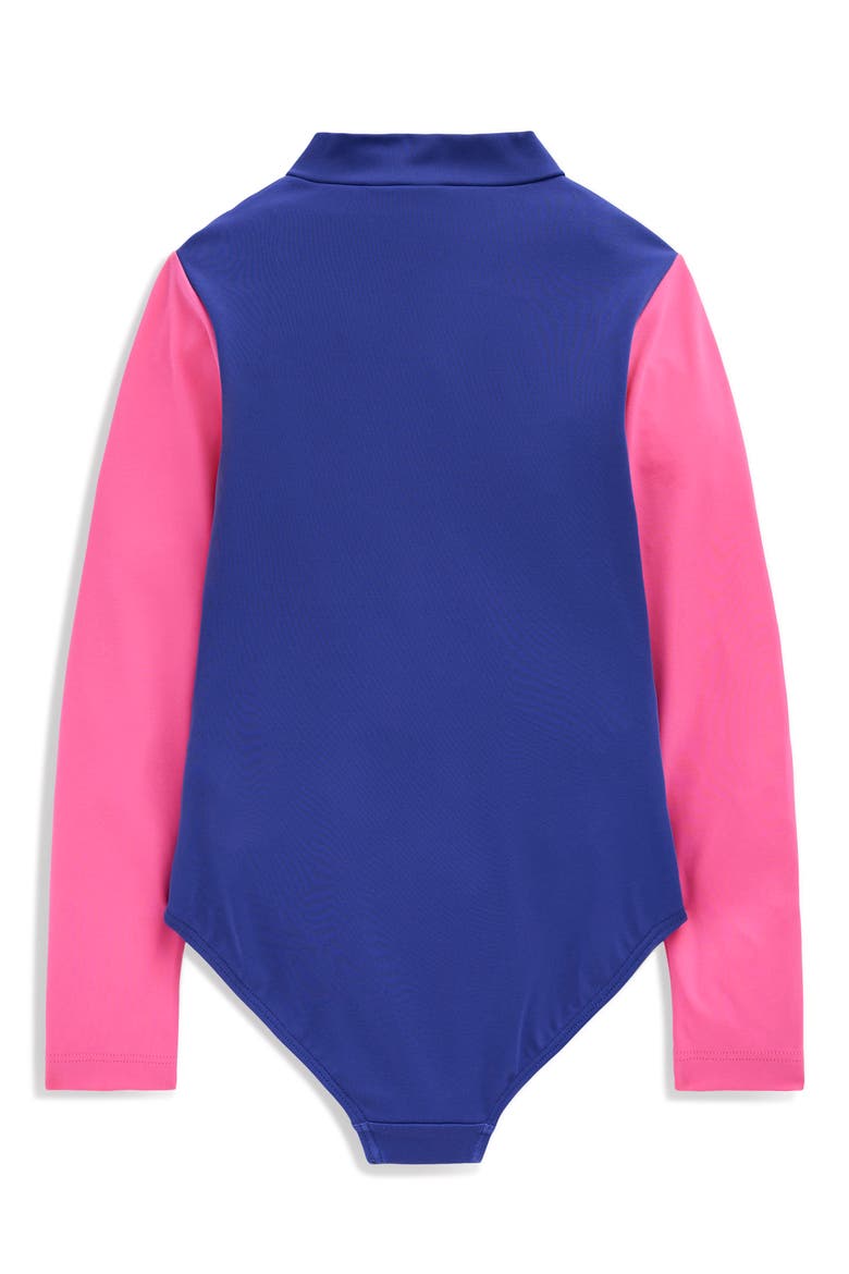 Kids' Long Sleeve One-Piece Swimsuit, Alternate, color, RAINBOW HEART
