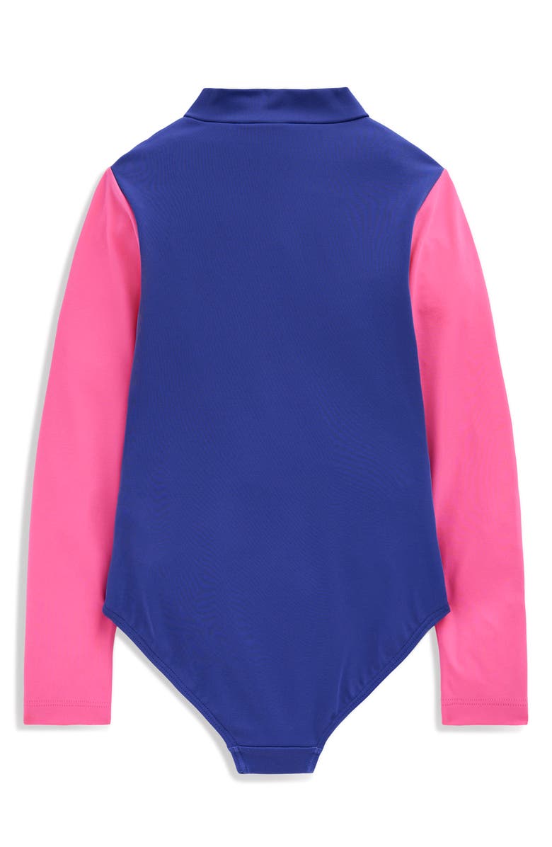 Mini Boden Kids' Long Sleeve One-Piece Swimsuit, Alternate, color, Rainbow Heart