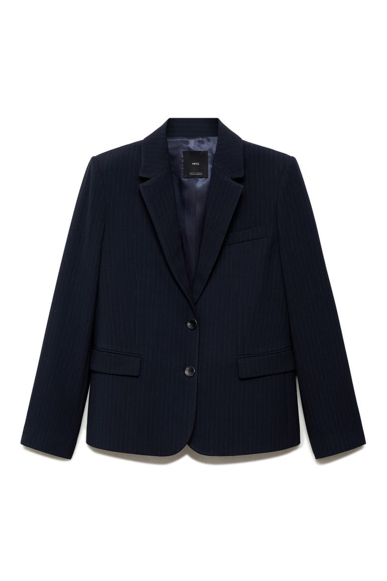 Pinstripe Suit Blazer, Alternate, color, DARK NAVY