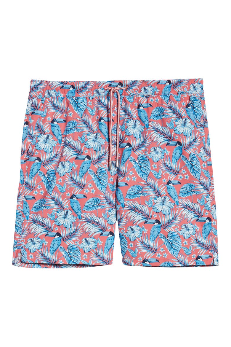 Toucanopy Swim Trunks, Alternate, color, RED GINGER