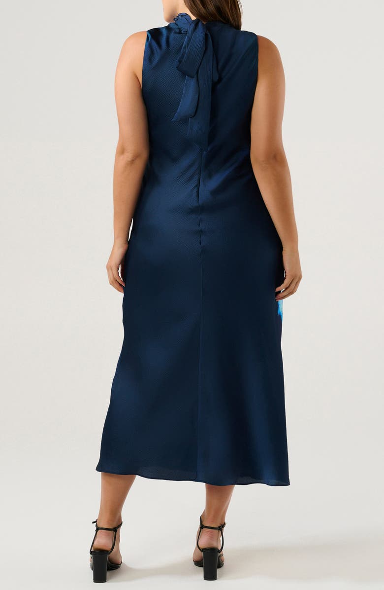 Estelle Mayla Placed Floral High Neck Dress, Alternate, color, Midnight Blue/ Azure