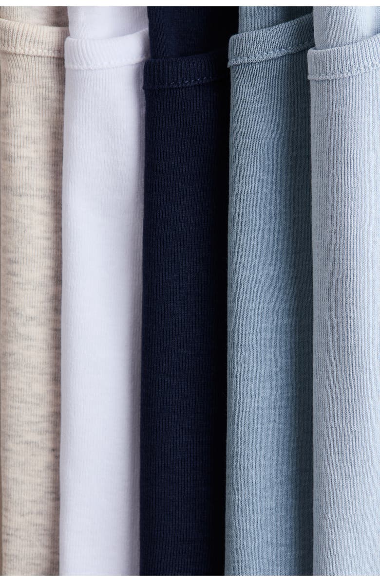 H&M 5-pack cotton tank tops, Alternate, color, Light Blue/Navy Blue/White
