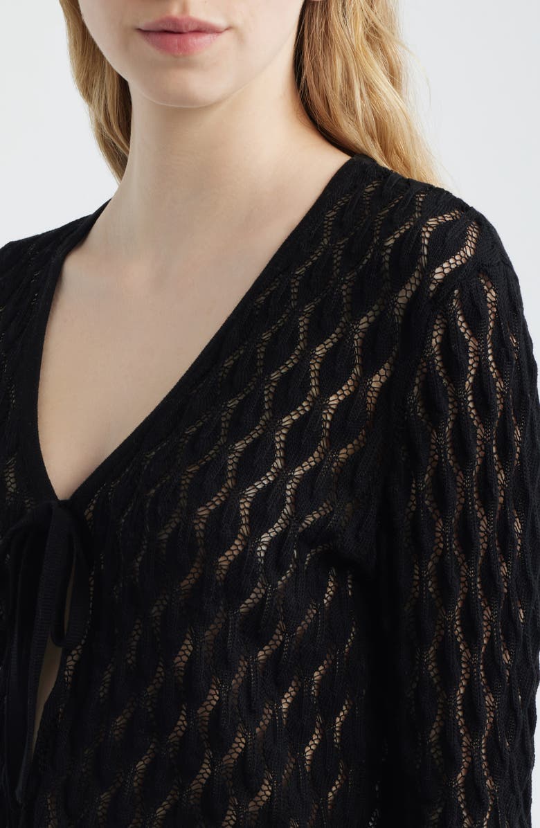 FRAME The Getaway Open Stitch Cotton Cardigan, Alternate, color, 