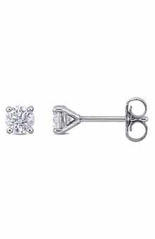 Created Forever 14K White Gold Round Lab Grown Diamond Stud Earrings