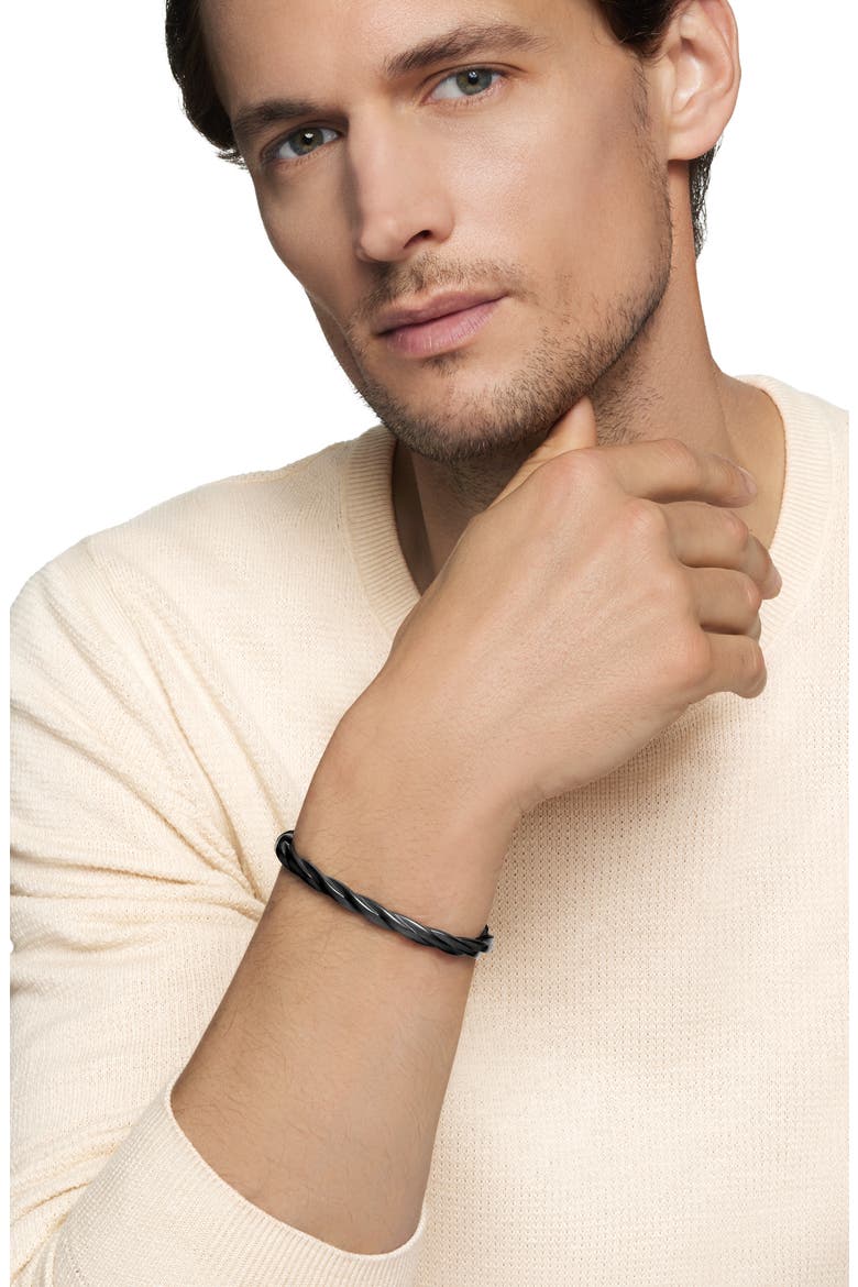 DY Helios Cuff Bracelet in Black Titanium, 6mm, Alternate, color, BLACK TITANIUM