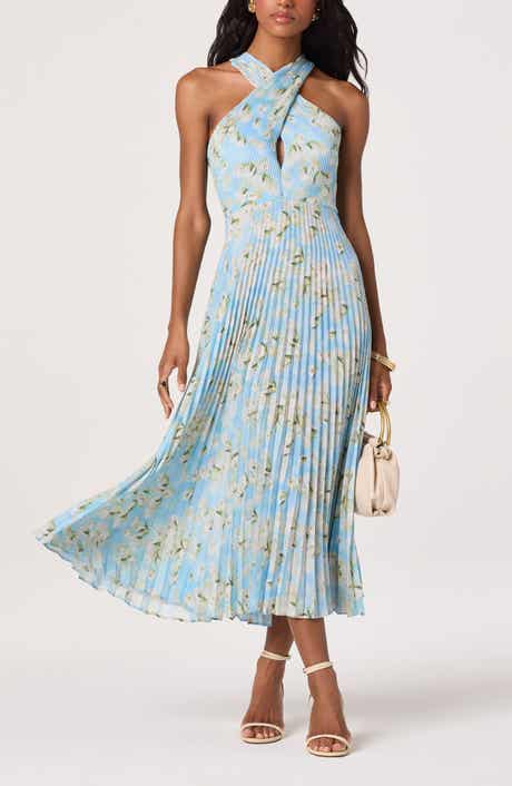 Samantha Floral Print Halter Dress