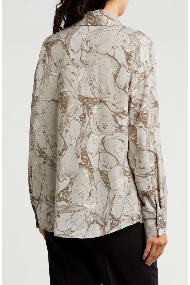 Swirl Print Button-Down Shirt, Alternate, color, GREY