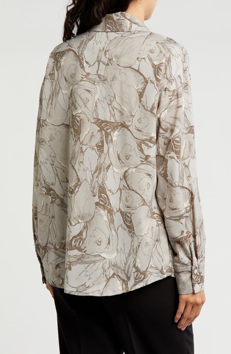 PATRIZIA LUCA Swirl Print Button-Down Shirt, Alternate, color, Grey