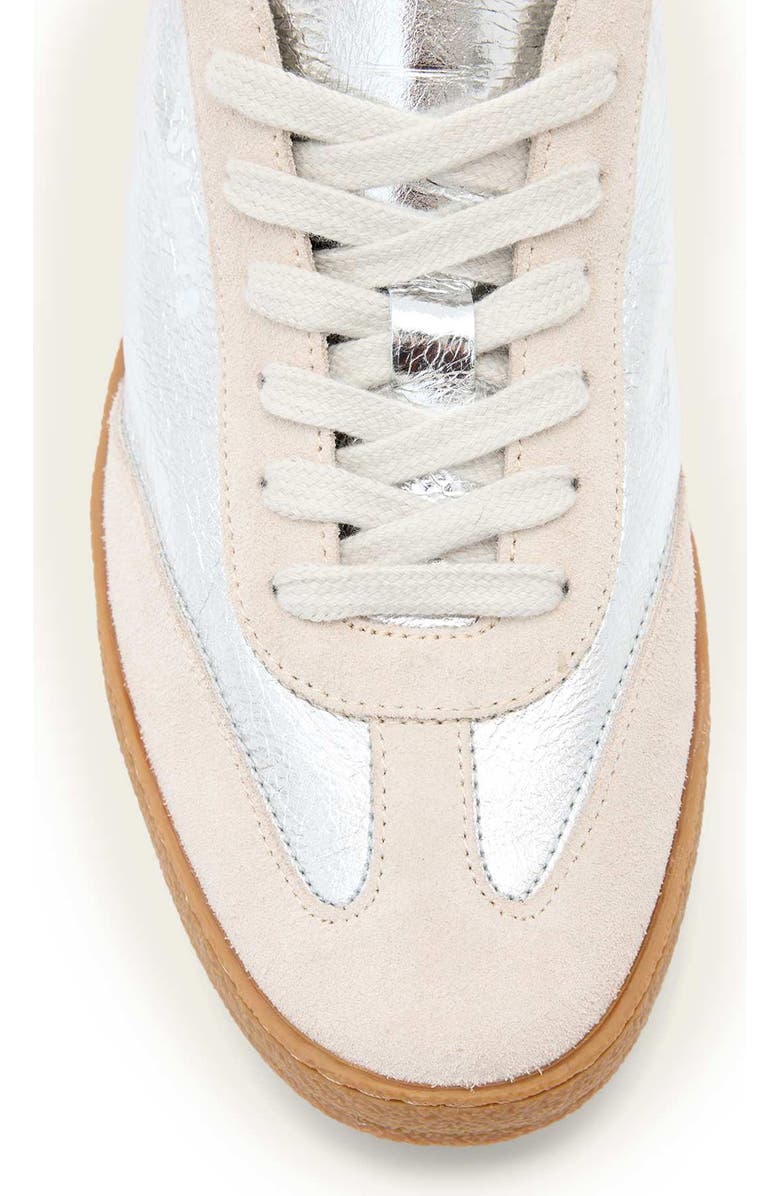 AllSaints Thelma Metallic Sneaker, Alternate, color, Silver/Red