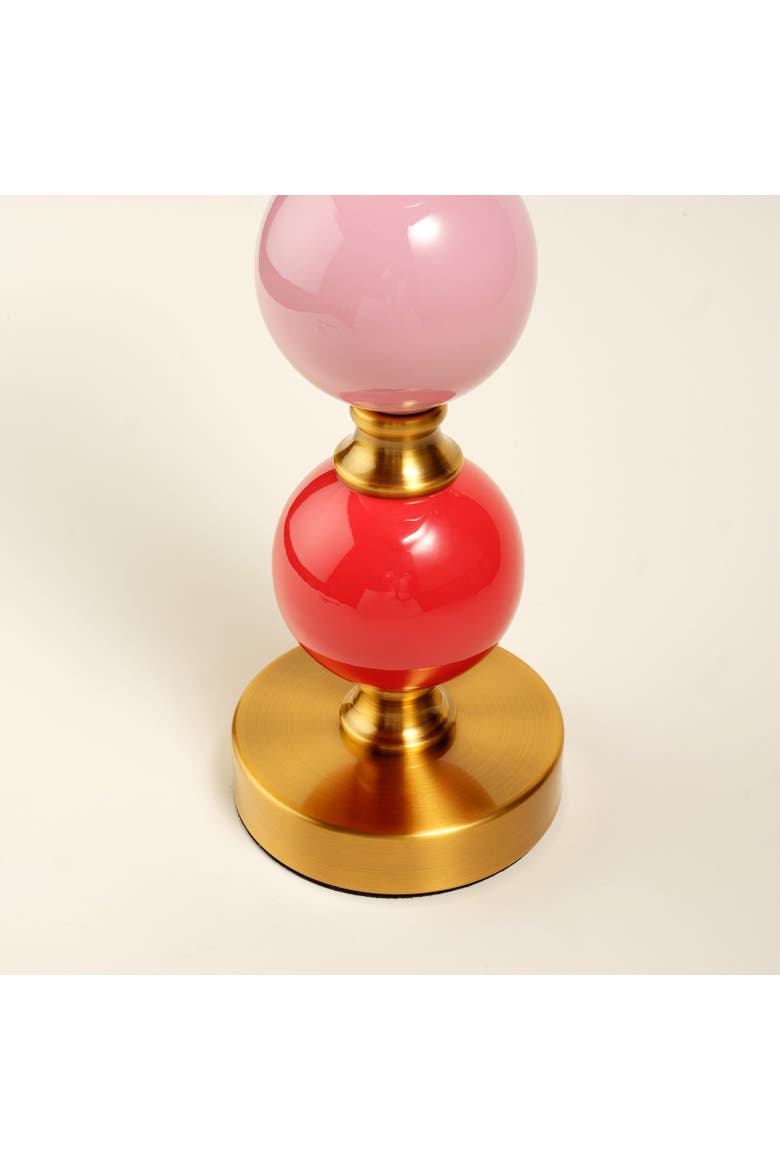 Tanbu Porcelain Candlestick 4.5" Ambient Decor, Alternate, color, Red - Pink - Gold