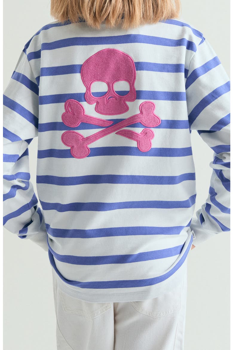 Kids Striped Turtleneck Sweatshirt, Alternate, color, Blue Stripes