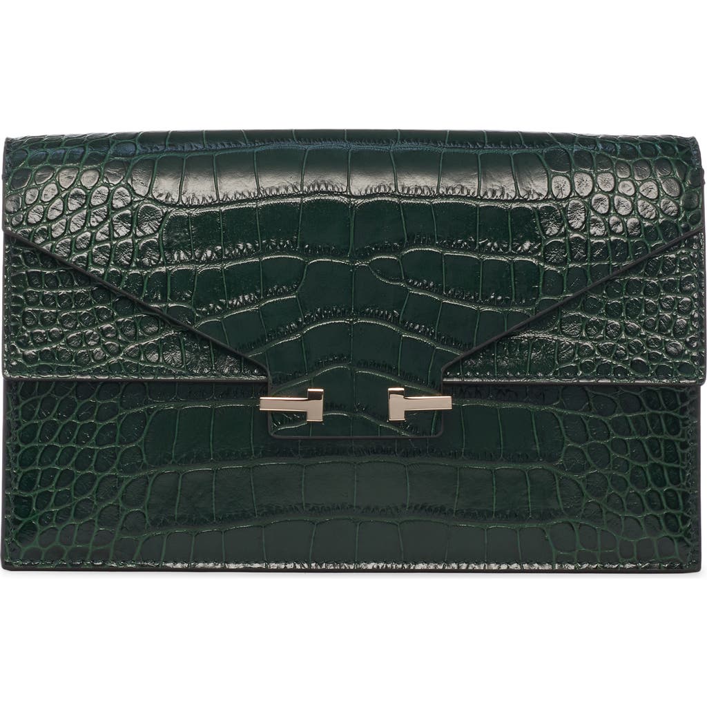 TOM FORD Mini Aube Croc Embossed Leather Shoulder Bag in Emerald Green at Nordstrom