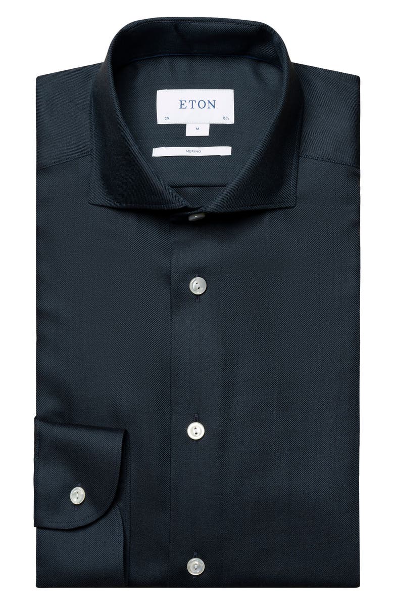 Eton Slim Fit Merino Wool Dress Shirt, Alternate, color, 