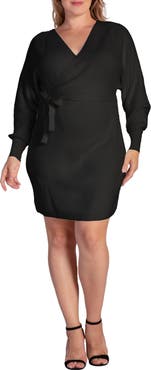 Standards & Practices Ursa Long Sleeve Wrap Sweater Minidress