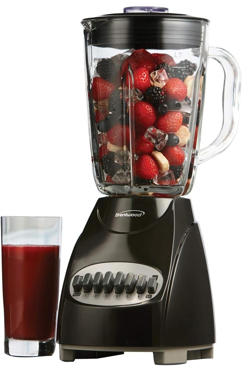 Brentwood 12 Speed Blender With Glass Jar, Alternate, color, Black