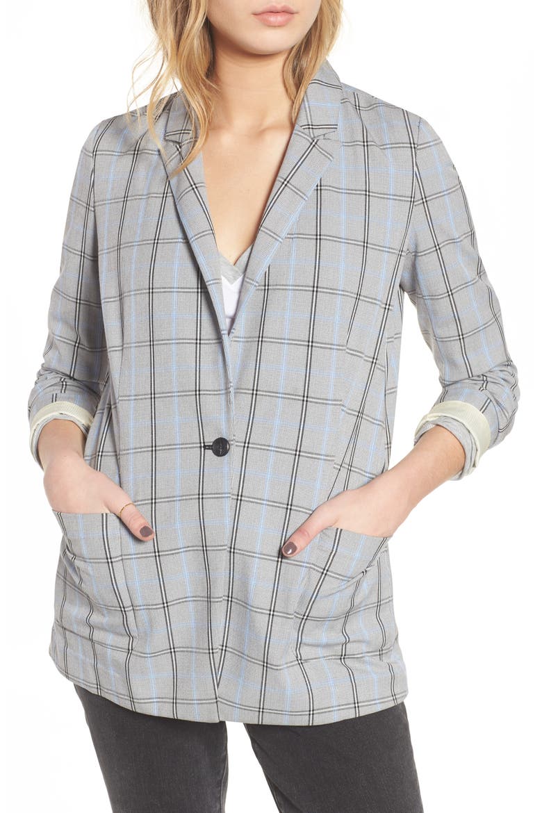 Plaid Blazer, Alternate, color, GREY CHARCOAL GLEN PLAID