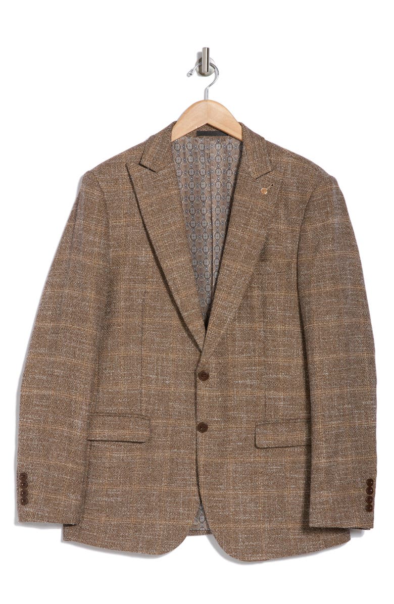 Tahari Slim Fit Textured Plaid Blazer, Alternate, color,