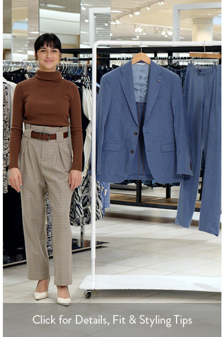 Midland Contemporary Fit Light Blue Mélange Wool & Cotton Blend Suit video