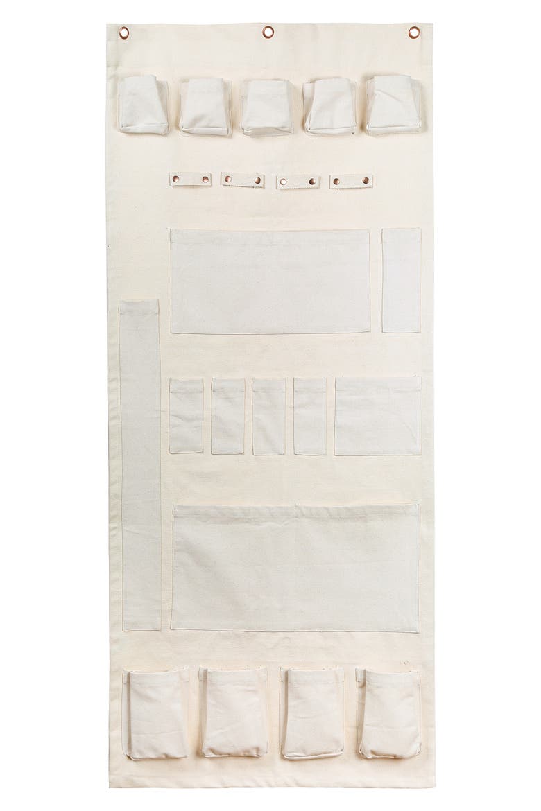 Canvas Wall Organizer, Main, color, OFF WHITE
