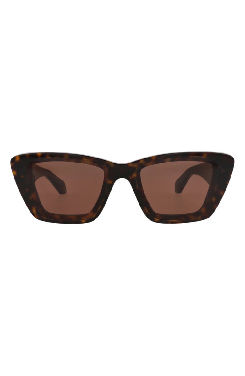 Alaïa 57mm Rectangular Sunglasses, Main, color, Havana Havana Brown