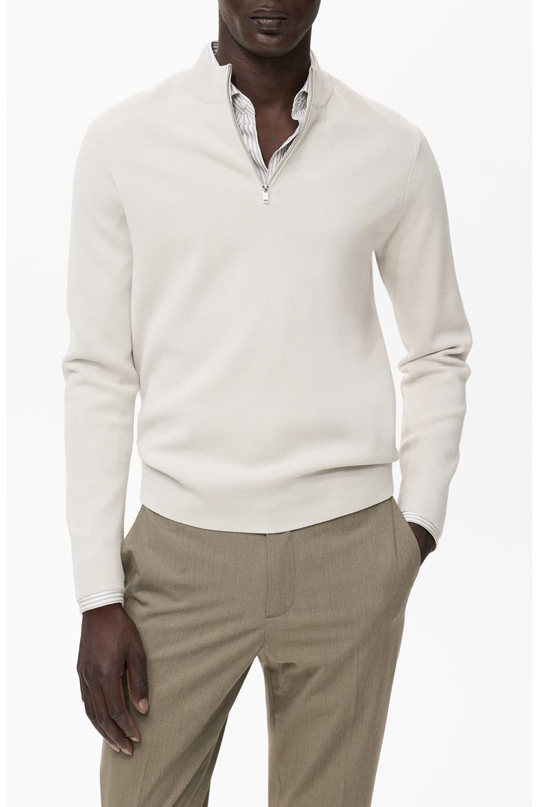 Quarter Zip Sweater, Main, color, LIGHT/ PASTEL GREY