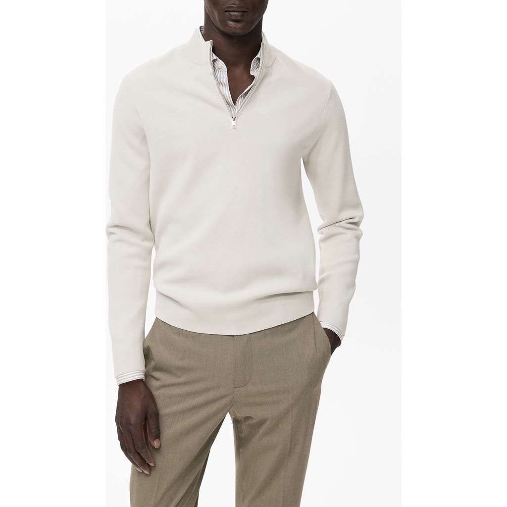 Mango Perkins Half Zip Sweater In Multi