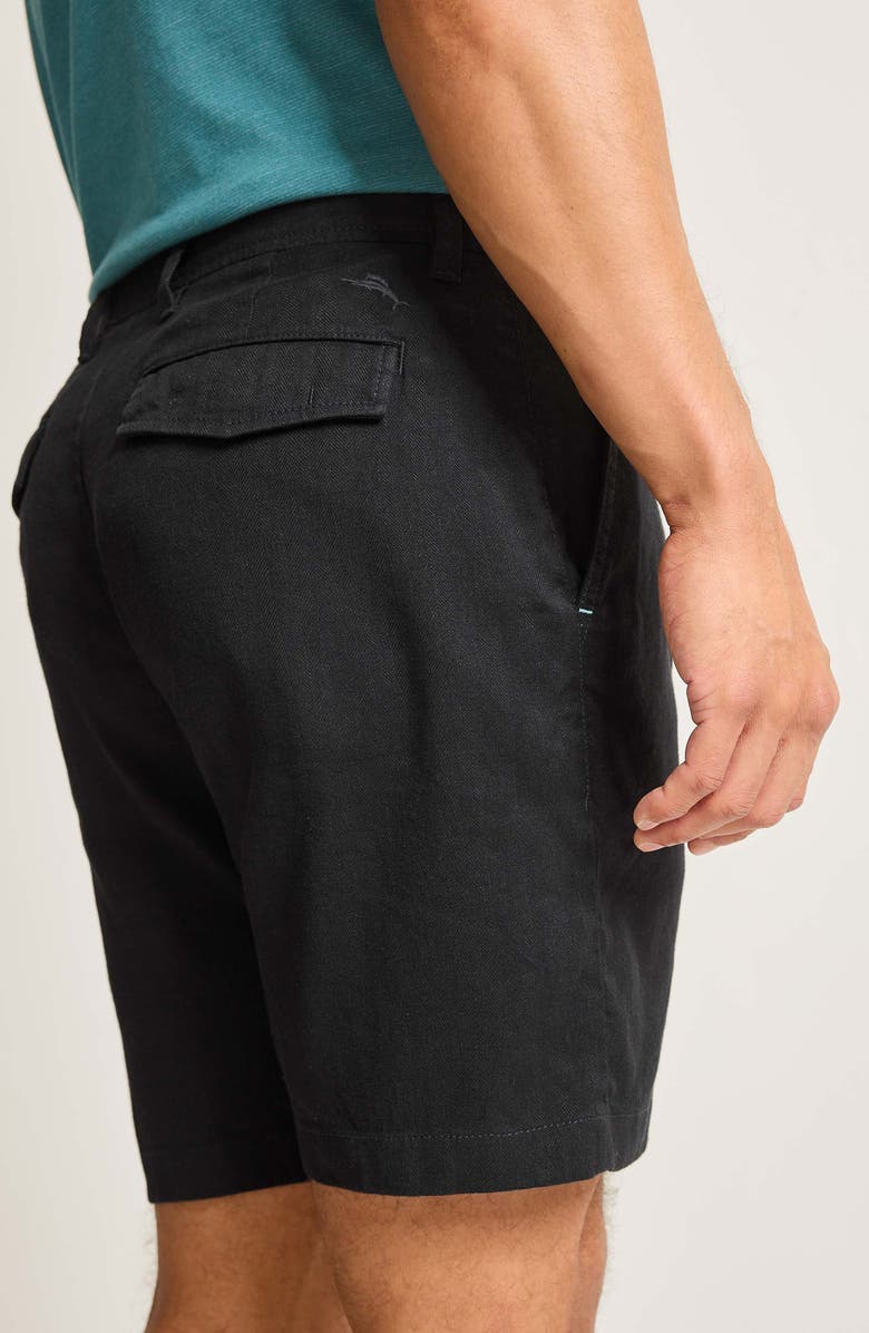 Tommy Bahama Beach Coast Linen Blend Shorts, Alternate, color, Black