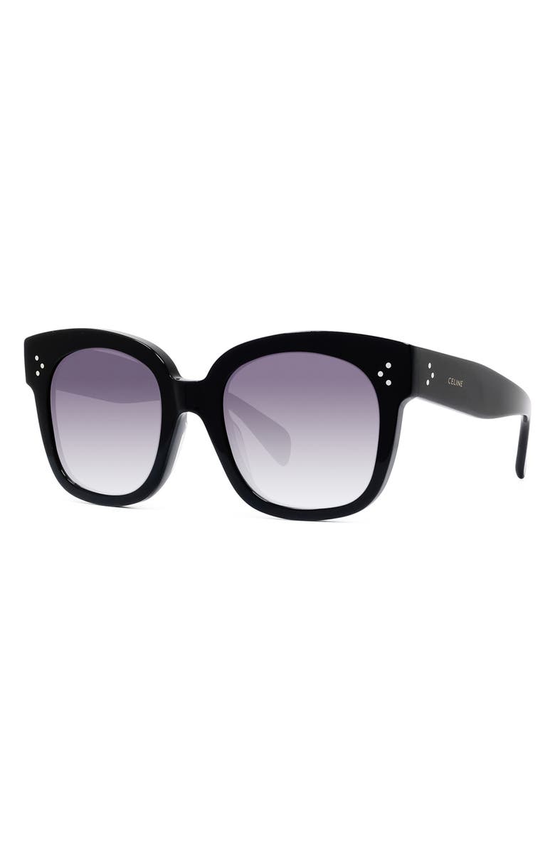 CELINE 54mm Square Sunglasses, Alternate, color, Black/ Smoke
