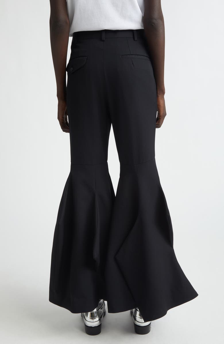 Comme des Garçons Paneled Wool Gabardine Flare Leg Pants, Alternate, color, Black