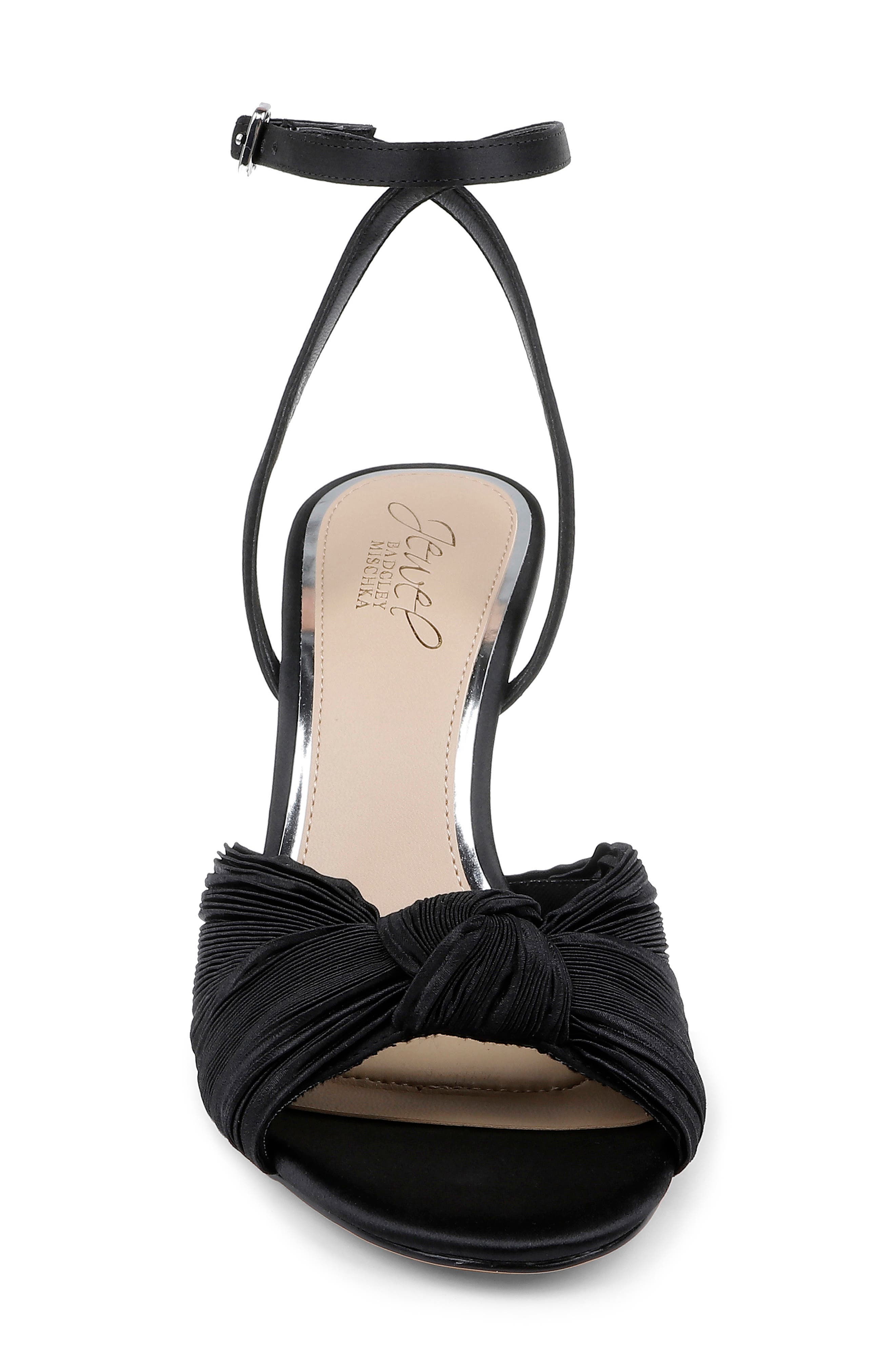 Jewel Badgley Mischka Ibis Ankle Strap Sandal, Alternate, color, Black Fabric