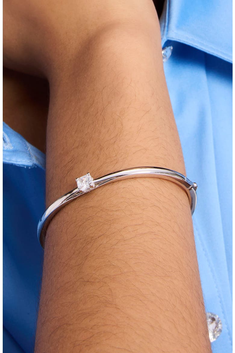little luxuries hinge bangle bracelet, Alternate, color, CLEAR/SILVER