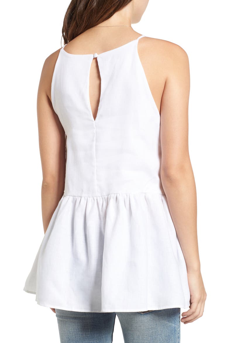 Peplum Top, Alternate, color, WHITE
