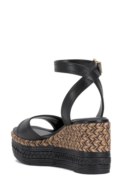 Vince Camuto Lilla Ankle Strap Platform Wedge In Black