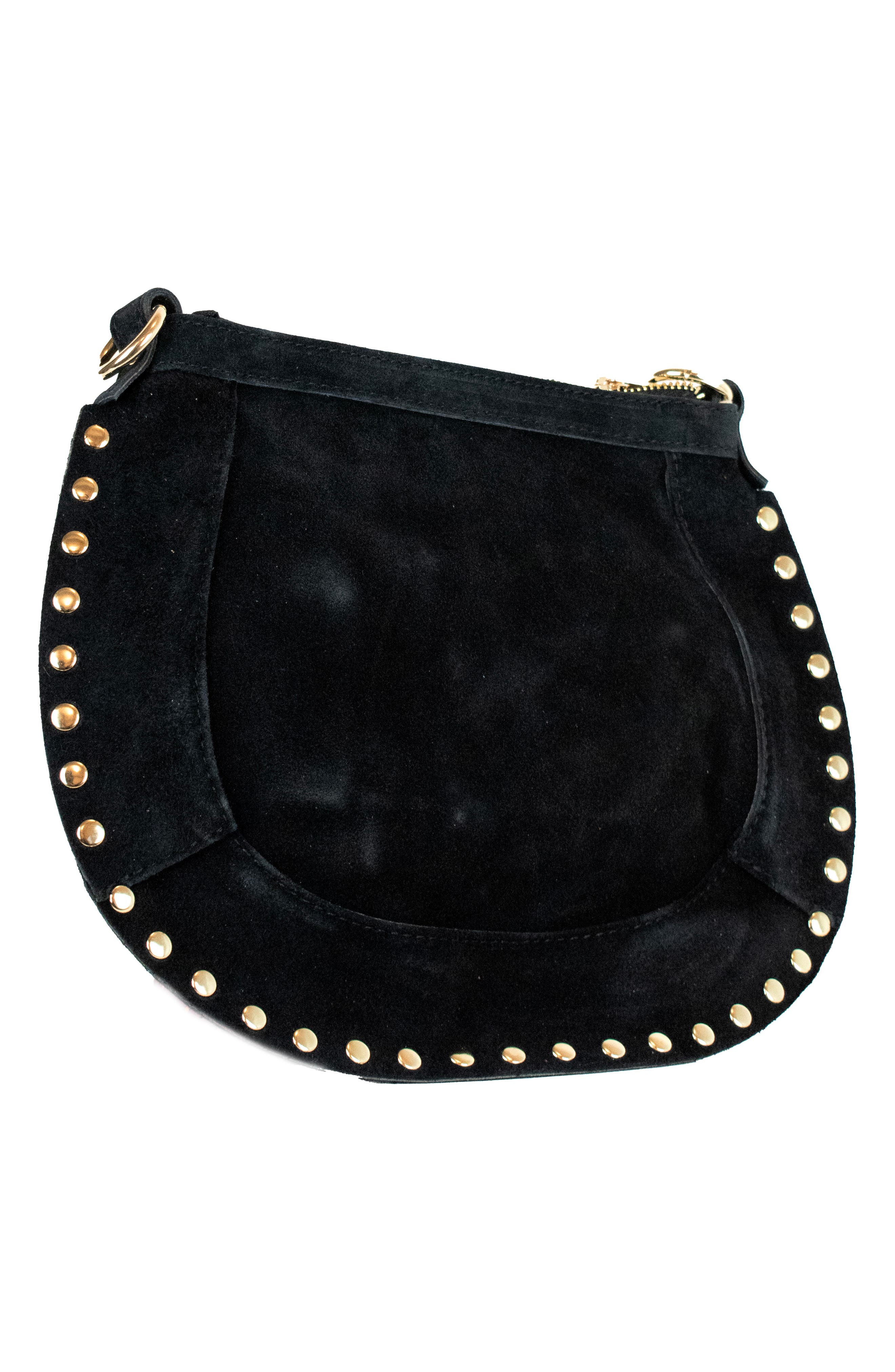 Persaman New York Adele Studded Suede Crossbody Bag, Alternate, color, Black