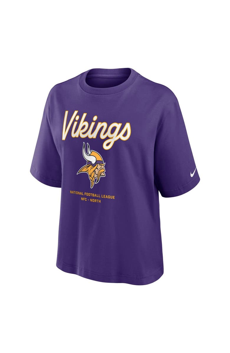 Nike Women's Nike Purple Minnesota Vikings Essential Script Relaxed Boxy T-Shirt, Alternate, color, Purple