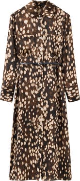 MANGO Printed Belted Long Sleeve Shirtdress