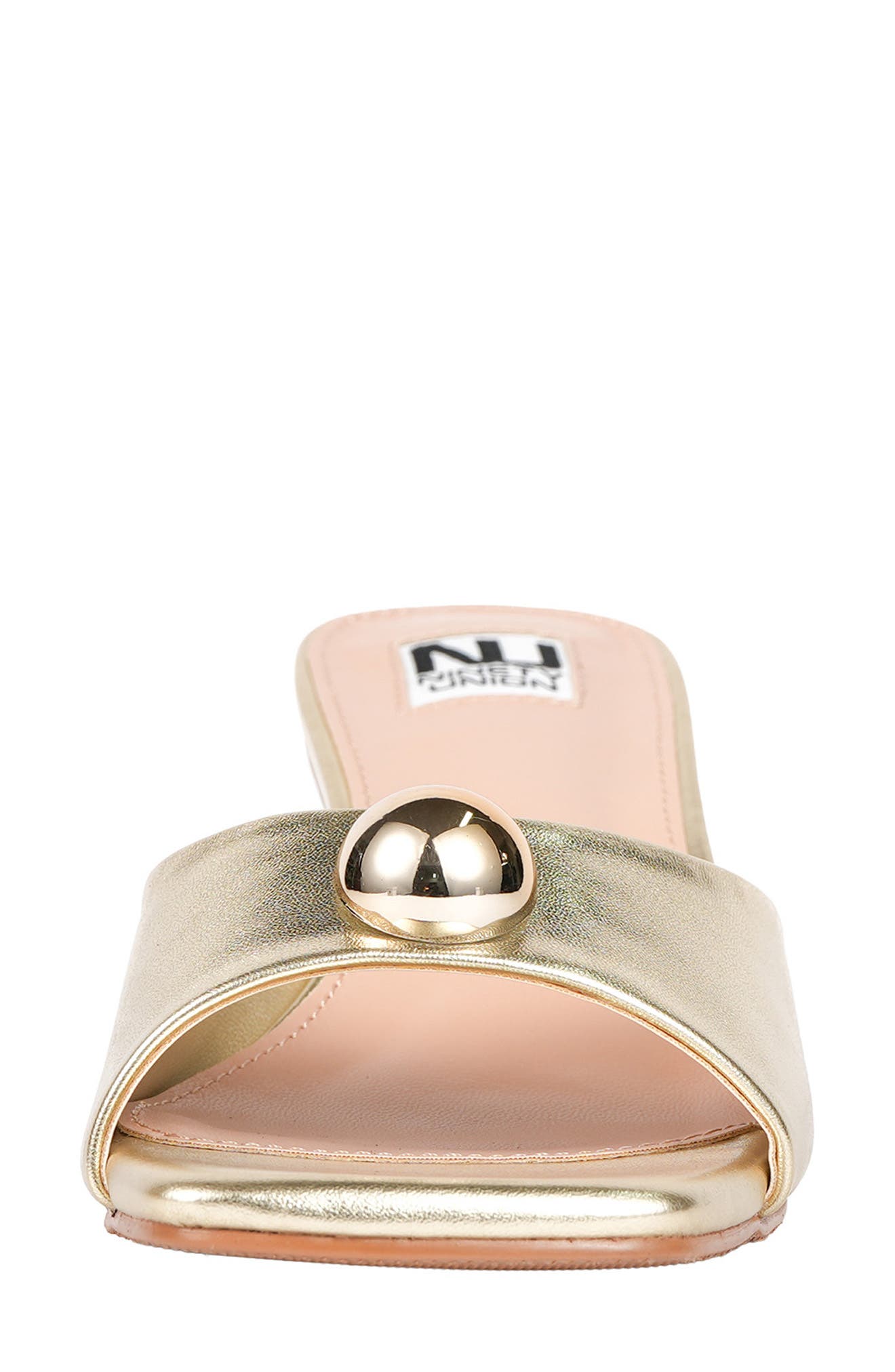 Milano Orb Heel Slide Sandal, Alternate, color, GOLD