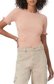 PAIGE Triste Metallic Short Sleeve Sweater