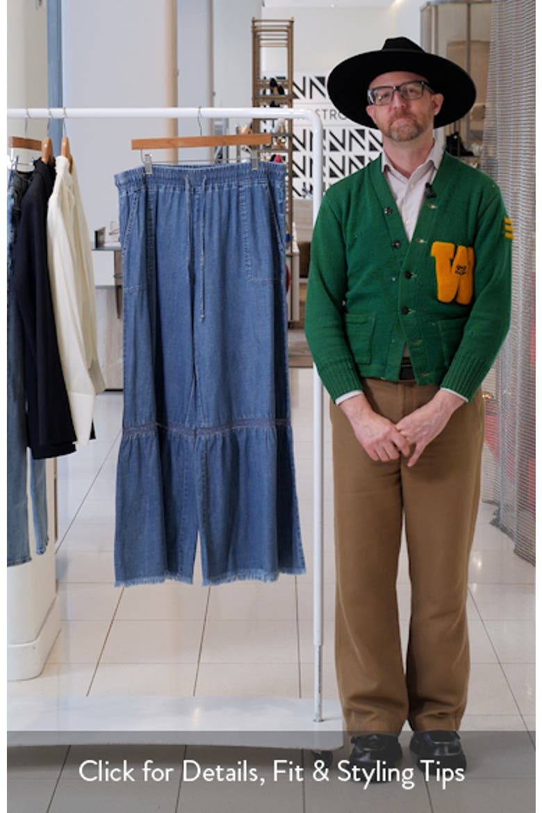 Drawstring Waist Tiered Denim Pants video