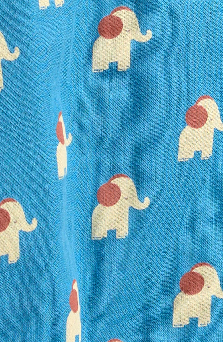 Little Green Radicals Blue Elephant Organic Cotton Bubble Romper, Alternate, color, Blue