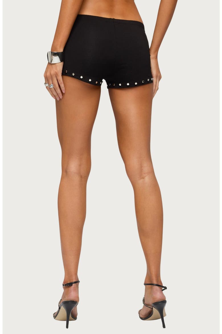 Ariadna Studded Micro Shorts, Alternate, color, BLACK