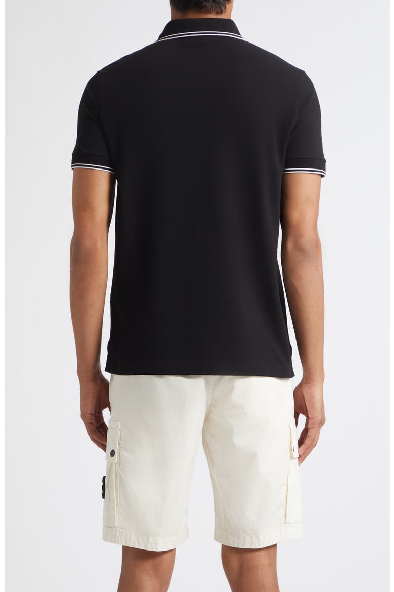 Tipped Stretch Cotton Polo, Alternate, color, V0029 BLACK