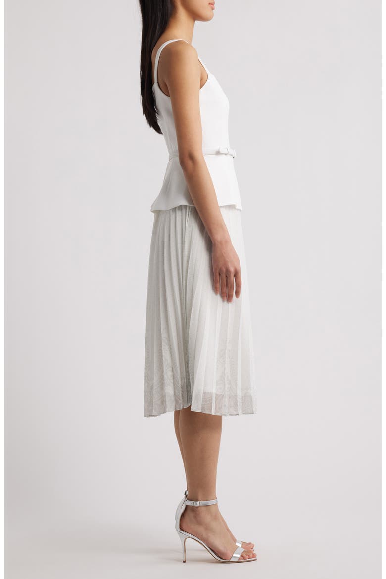 Mix Media Sleeveless Midi Dress, Alternate, color, IVORY MULTI