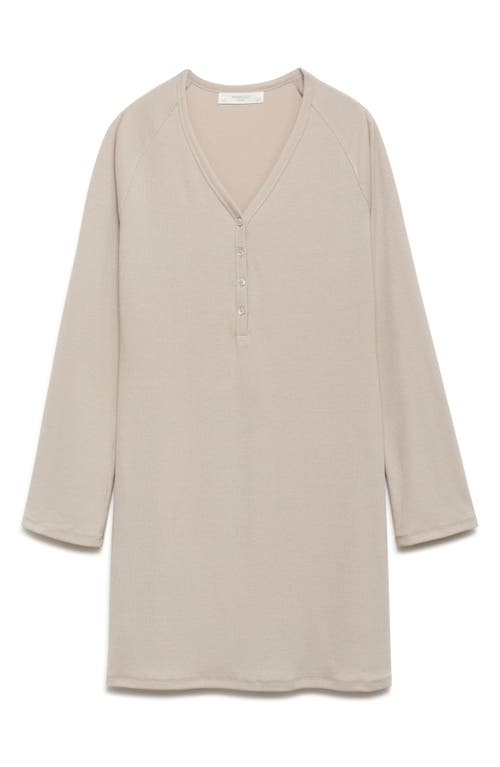 Mango Rib Knit Nightgown In Gray