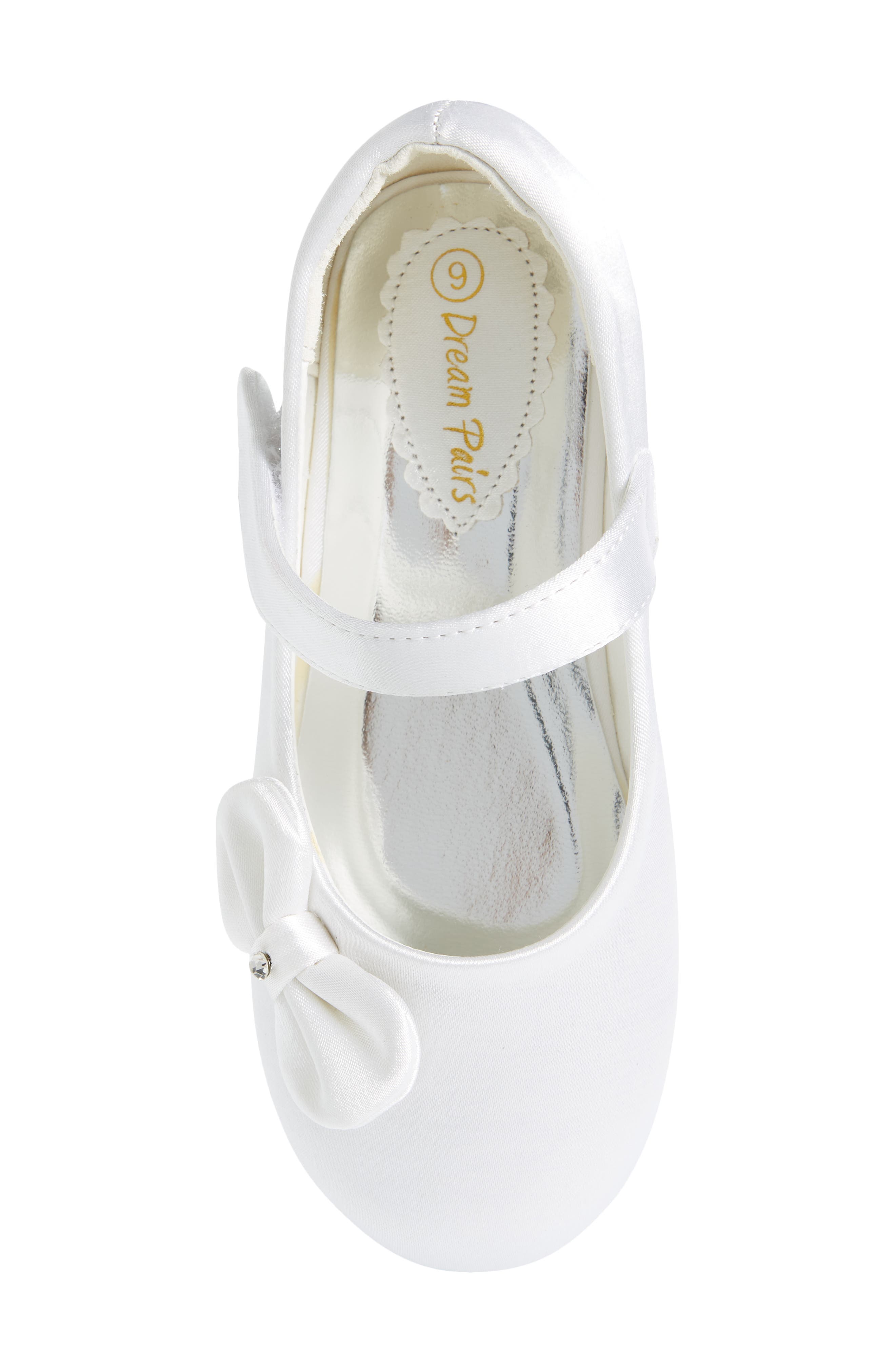 DREAM PAIRS Kids
 Angel Crystal Bow Mary Jane, Alternate, color, White/ Satin