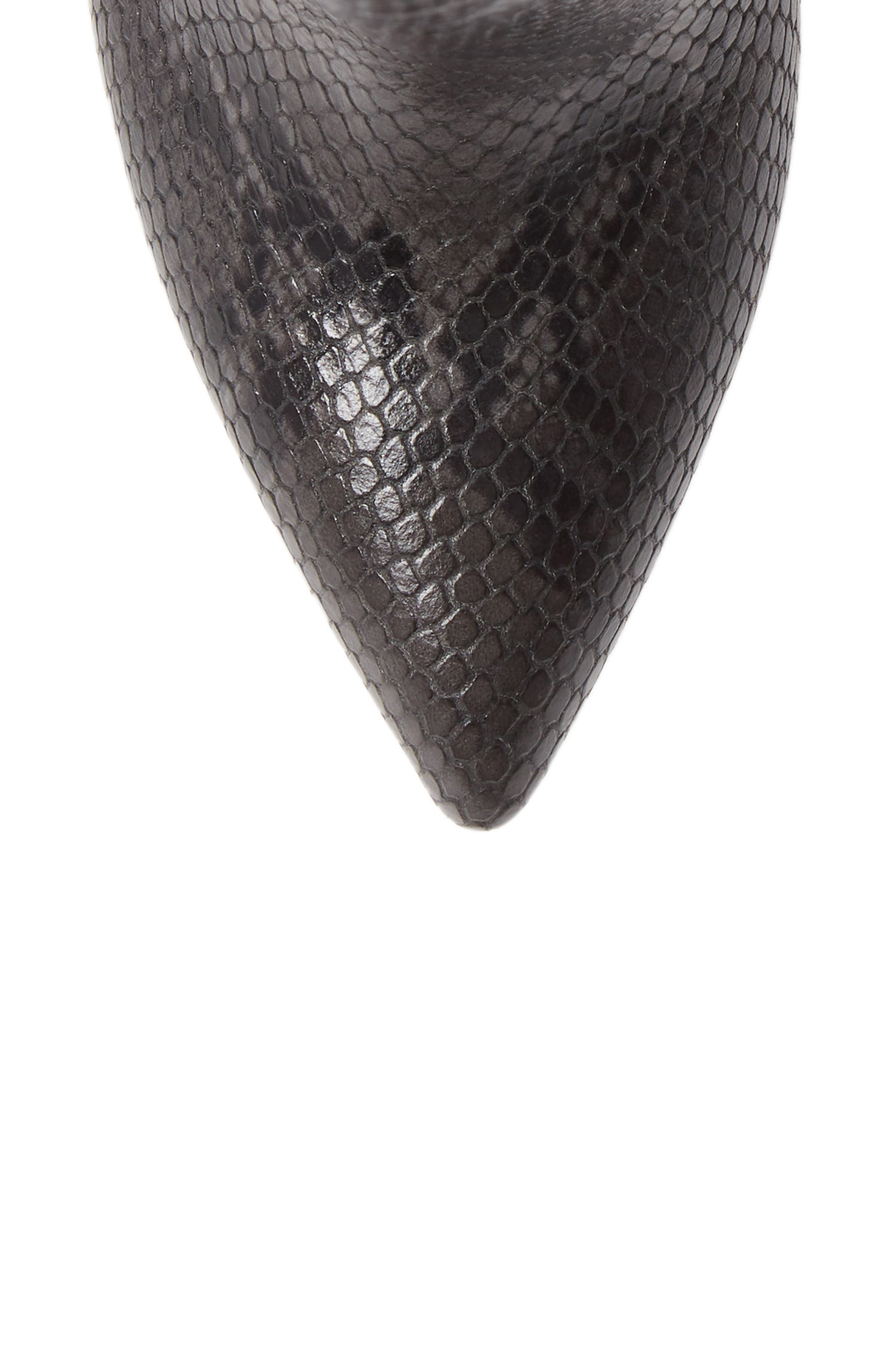 Paris Texas Snake Textured Leather Bootie, Alternate, color, 