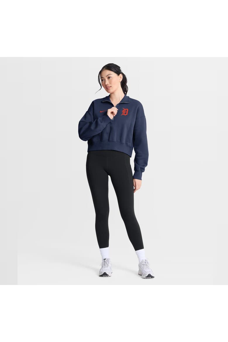 Women's Nike Navy Detroit Tigers Primetime Phoenix Fleece Half-Zip Sweatshirt, Alternate, color, Navy